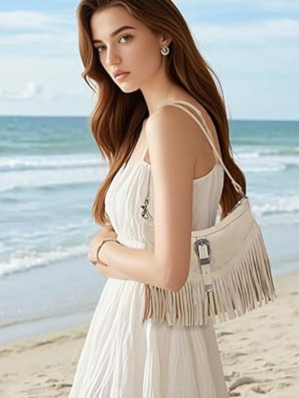 NEW Western‎ Fringe Boho Underarm Purse Mini Hippie Shoulder Bag with Tassels